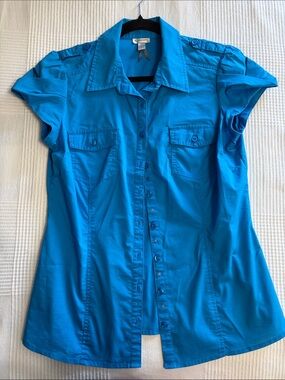 Vintage Dynamite Blue Button-Up Shirt